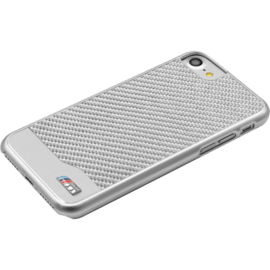 BMW Coque carbone & aluminium pour Apple iPhone 7/8/SE 2020, Argent