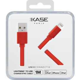 Câble Lightning certifié MFi Apple Charge/Sync (1M), Rouge Ardent