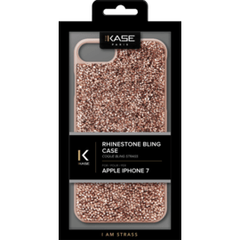 Coque Bling Strass pour Apple iPhone 6/6s/7/8/SE 2020/SE 2022, Or Rose