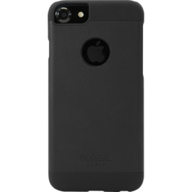 Coque en cuir véritable ultra slim pour Apple iPhone 6/6s/7, Noir Satin