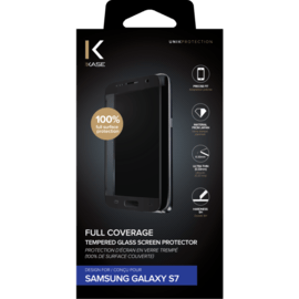 Protection d'écran en verre trempé (100% de surface couverte) pour Samsung Galaxy S7, Noir