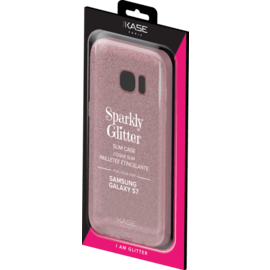 Coque slim pailletée étincelante pour Samsung Galaxy S7, Or Rose   