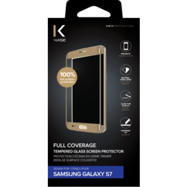 Protection d'écran en verre trempé (100% de surface couverte) pour Samsung Galaxy S7, Or