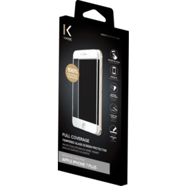 Protection d'écran en verre trempé (100% de surface couverte) pour Apple iPhone 7 Plus, Blanc