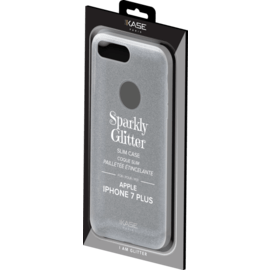 Coque slim pailletée étincelante pour Apple iPhone 7 Plus, Argent 