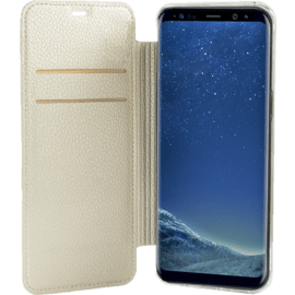 Guess Iridescent Coque clapet avec transparent arrière pour Samsung Galaxy S8+, Dorée