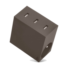 HIDE Taupe  - Power Hub 5 en 1 Taupe // Chargeur USB 3 ports et Multiprise