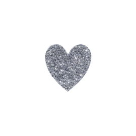 Sticker cristaux Swarovski® à roche ultra fine, Cœur argenté étincelant
