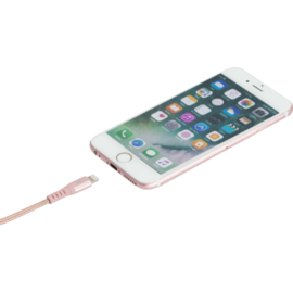 Câble Lightning Certifié MFi Apple vers USB Charge/Sync en Acier Inoxydable Ultra Solide (1M), Or Rose 