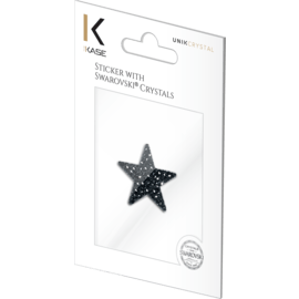 Sticker cristaux Swarovski® à roche ultra fine, Étoile noir de jais