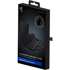 Étui et Coque slim magnétique 2-en-1 pour Samsung Galaxy Note 8, Noir 