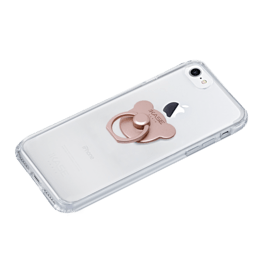 Ourson métallique anneau accroche & support smartphone, Or Rose