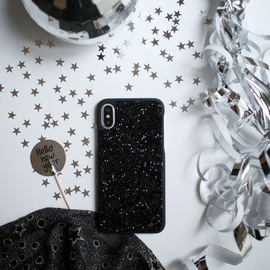 Coque Bling Strass pour Apple iPhone X/XS, Minuit Noir