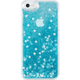 (P) Bling Bling Coque Pailletée pour Apple iPhone 5/5s/5C/SE, Bleu Neige