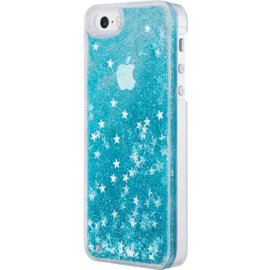 (P) Bling Bling Coque Pailletée pour Apple iPhone 5/5s/5C/SE, Bleu Neige