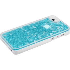(P) Bling Bling Coque Pailletée pour Apple iPhone 5/5s/5C/SE, Bleu Neige
