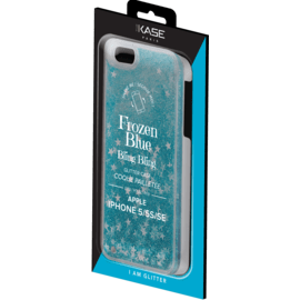 (P) Bling Bling Coque Pailletée pour Apple iPhone 5/5s/5C/SE, Bleu Neige