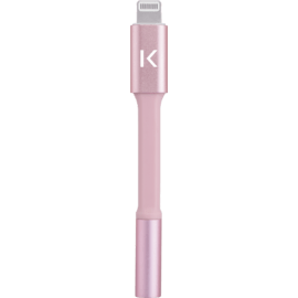 Adaptateur Lightning certifié MFi Apple vers prise casque 3,5mm métallisé, Or Rose