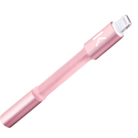 Adaptateur Lightning certifié MFi Apple vers prise casque 3,5mm métallisé, Or Rose