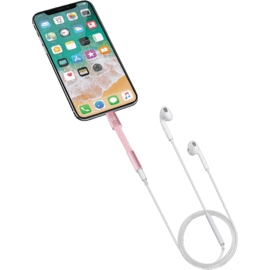 Adaptateur Lightning certifié MFi Apple vers prise casque 3,5mm métallisé, Or Rose
