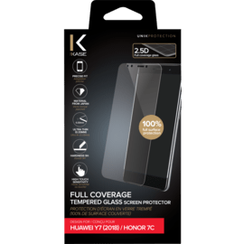 Protection d'écran en verre trempé (100% de surface couverte) pour Huawei Honor 7C/ Y7 (2018), Transparent