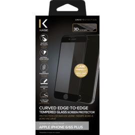 Protection d'écran en verre trempé Bord à Bord Incurvé pour Apple iPhone 6 Plus/6s Plus, Noir