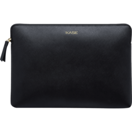 Housse en cuir véritable Saffiano pour MacBook Pro, MacBook Air & MacBook Pro Retina 13 pouces, Minuit Noir