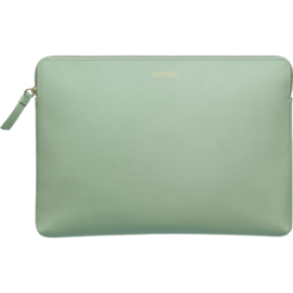 Housse en cuir véritable Saffiano pour MacBook Pro, MacBook Air et MacBook Pro Retina 13 pouces, Vert pastel