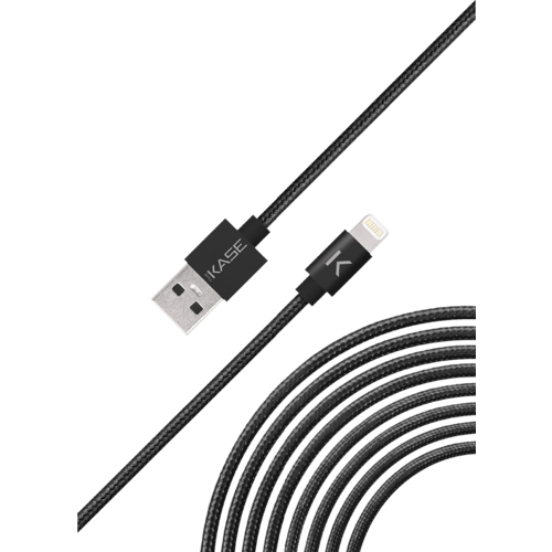 Câble USB-C vers Lightning certifié MFi Apple métallisé tressé Charge/sync ( 2M), Noir