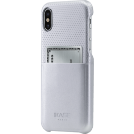 Coque ultra slim perforée pour carte de crédit pour Apple iPhone X/XS, Argent