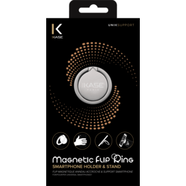 Flip magnétique anneau accroche & support smartphone, Argent