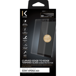 Protection d'écran en verre trempé Bord à Bord Incurvé pour Sony Xperia XZ3, Noir