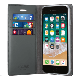 Diarycase Coque clapet en cuir véritable avec support aimanté pour Apple iPhone 6 Plus/6s Plus, Noir Lézard