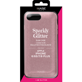 Coque slim pailletée étincelante pour Apple iPhone 6/6s/7/8 Plus, Or Rose