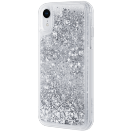 Bling Bling Coque pailletée hybride pour Apple iPhone XR, Argent Galaxie
