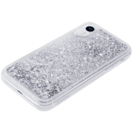 Bling Bling Coque pailletée hybride pour Apple iPhone XR, Argent Galaxie