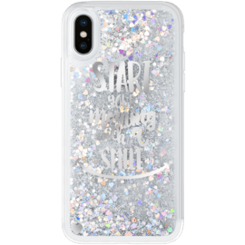 Coque Bling Bling hybride pailletée pour Apple iPhone X/XS, Your Best Morning