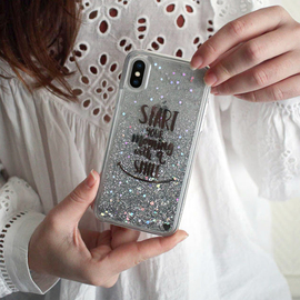 Coque Bling Bling hybride pailletée pour Apple iPhone X/XS, Your Best Morning