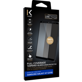 Protection d'écran en verre trempé (100% de surface couverte) pour Samsung Galaxy A7 2018, Noir