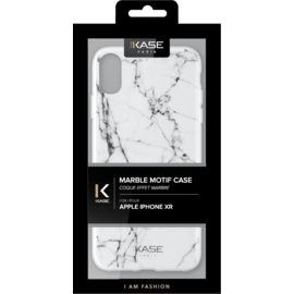 Coque effet marbré pour Apple iPhone XR, Blanc