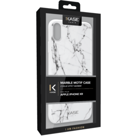 Coque effet marbré pour Apple iPhone XR, Blanc