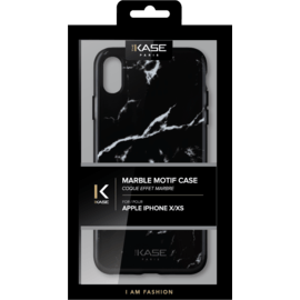 Coque effet marbré pour Apple iPhone X/XS, Noir Marquina