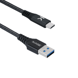Câble USB 3.1 Gen 2 charge rapide USB-C vers USB-A métallisé tressé Charge/sync (1M), Noir