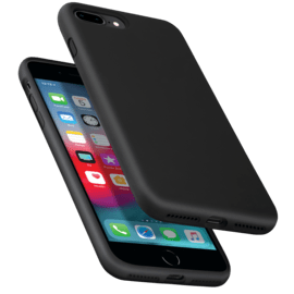 Coque antichoc en gel de silicone doux pour Apple iPhone 7/8 Plus, Noir satin