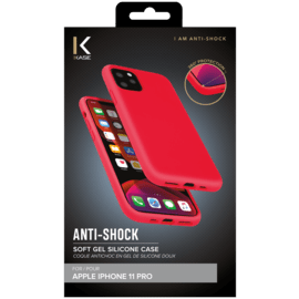 Coque antichoc en gel de silicone doux pour Apple  iPhone 11 Pro, Rouge Ardent 
