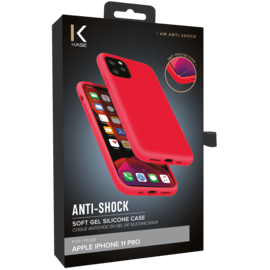 Coque antichoc en gel de silicone doux pour Apple  iPhone 11 Pro, Rouge Ardent 