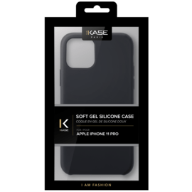 Coque en Gel de Silicone Doux pour iPhone 11 Pro, Noir satin 
