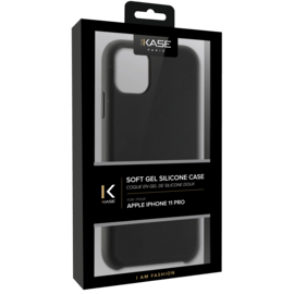 Coque en Gel de Silicone Doux pour iPhone 11 Pro, Noir satin 