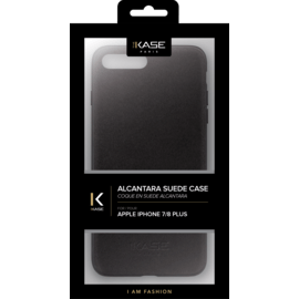 Coque en Suède Alcantara pour Apple iPhone 7/8 Plus, Noir Minuit