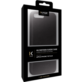 Coque en Suède Alcantara pour Apple iPhone 7/8 Plus, Noir Minuit
